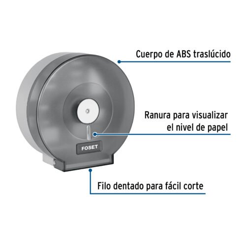 45739 - Portarollo junior de ABS, humo, Foset Basic