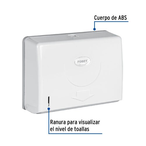 457401 45740 - Dispensador junior p/toallas de papel, blanco, Foset Basic