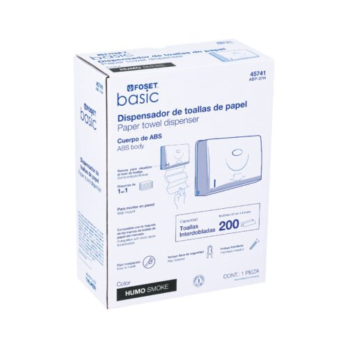45741 - Dispensador junior p/toallas de papel, humo, Basic