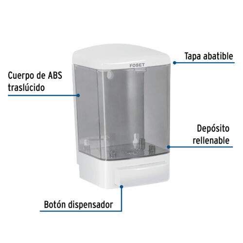 45742 - Dosificador para jabón líquido, blanco, Foset Basic