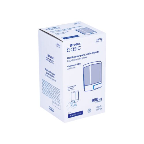 45742 - Dosificador para jabón líquido, blanco, Foset Basic