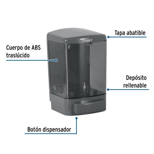 45743 - Dosificador para jabón líquido, humo, Foset Basic