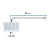 45771 - Regadera plato cuadrado 8" con brazo, cromo, FOSET RIVIERA