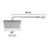45773 - Regadera plato cuadrado 10" con brazo, cromo, FOSET RIVIERA