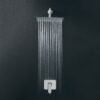 45773 - Regadera plato cuadrado 10" con brazo, cromo, FOSET RIVIERA