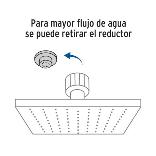 45774 - Regadera plato cuadrado 10" con brazo, satín, FOSET RIVIERA