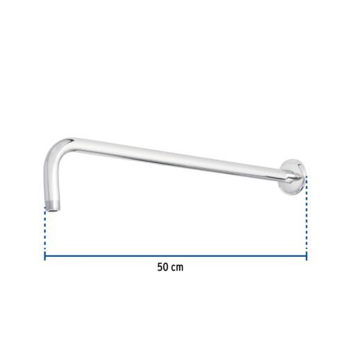 45777 - Brazo y chapetón para regadera, 50 cm, cromado, Riviera