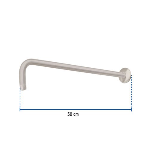 45778 - Brazo y chapetón para regadera, 50 cm, satinado, Riviera