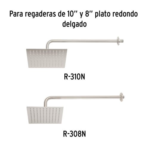 45778 - Brazo y chapetón para regadera, 50 cm, satinado, Riviera
