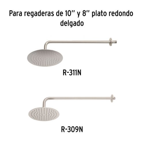 45778 - Brazo y chapetón para regadera, 50 cm, satinado, Riviera