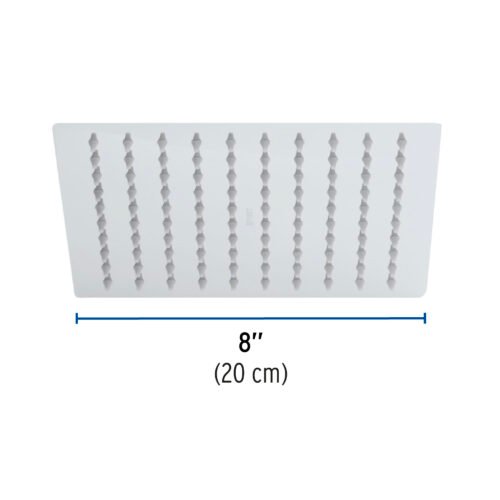 45779 - Regadera plato cuadrado 8" sin brazo, cromo, FOSET RIVIERA