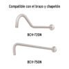 45780 - Regadera plato cuadrado 8" sin brazo, satín, FOSET RIVIERA