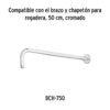 45781 - Regadera plato cuadrado 10" sin brazo, cromo, FOSET RIVIERA