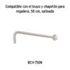 45782 - Regadera plato cuadrado 10" sin brazo, satín, FOSET RIVIERA