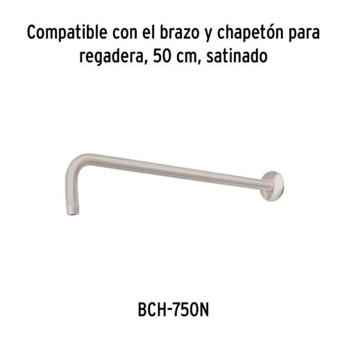 45782 - Regadera plato cuadrado 10" sin brazo, satín, FOSET RIVIERA