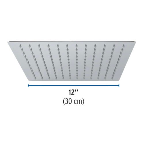 45783 - Regadera plato cuadrado 12" sin brazo, cromo, FOSET RIVIERA