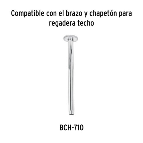 45783 - Regadera plato cuadrado 12" sin brazo, cromo, FOSET RIVIERA