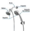 45788 - Regadera 3-1/4" con extensión tipo teléfono, Foset Aero