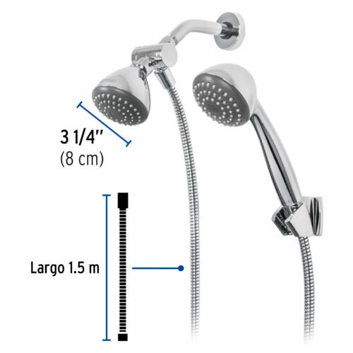 45788 - Regadera 3-1/4" con extensión tipo teléfono, Foset Aero