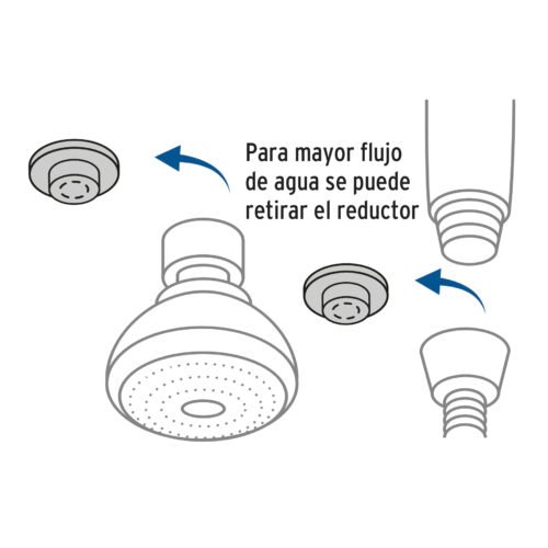 45788 - Regadera 3-1/4" con extensión tipo teléfono, Foset Aero