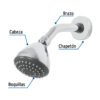 457891 45789 - Regadera redonda 3-1/4" brazo y chapetón acero inox, Aero