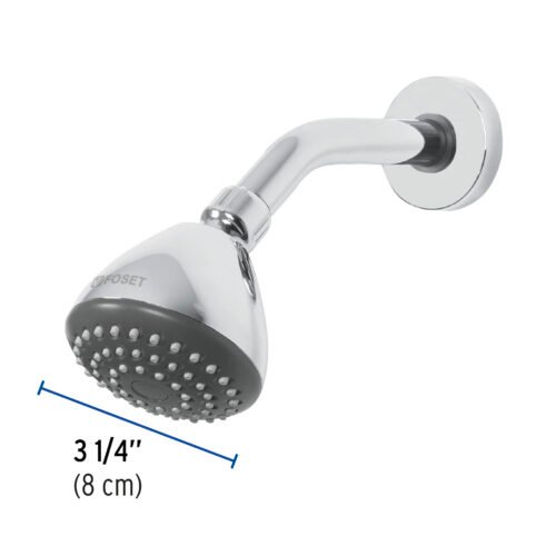 457892 45789 - Regadera redonda 3-1/4" brazo y chapetón acero inox, Aero