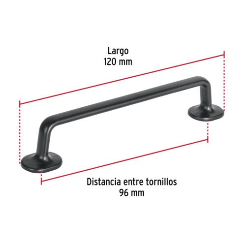 45791 - Jaladera de 96mm, línea Oviedo, negro, HERMEX