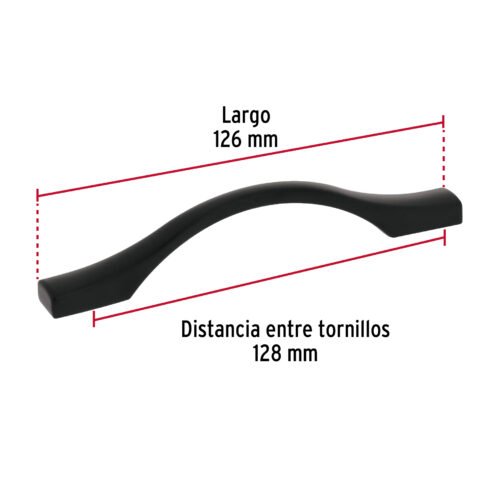 458032 45803 - Jaladera de 96mm, línea Segovia, negro, HERMEX