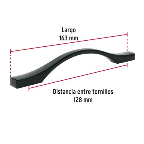 458062 45806 - Jaladera de 128mm, lĂnea Segovia, negro, HERMEX