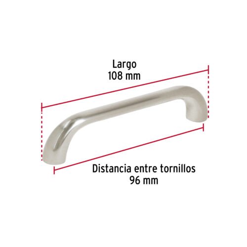 45810 - Jaladera de 96mm, línea Cádiz, níquel, HERMEX