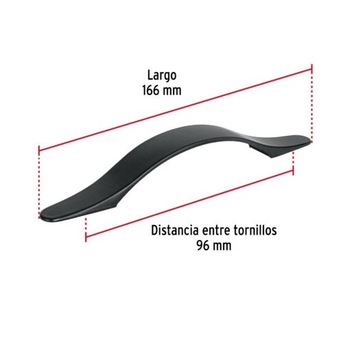 45815 - Jaladera de 96mm, línea Burgos, negro, HERMEX