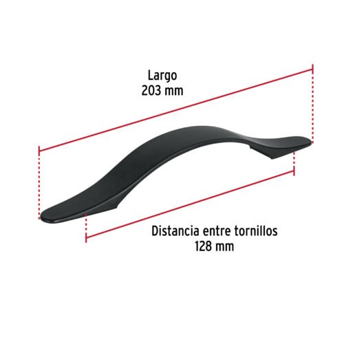 45818 - Jaladera de 128mm, línea Burgos, negro, HERMEX