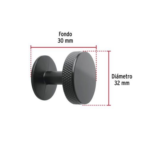 45821 45821 - Perilla metálica estilo "Oviedo", negro, HERMEX