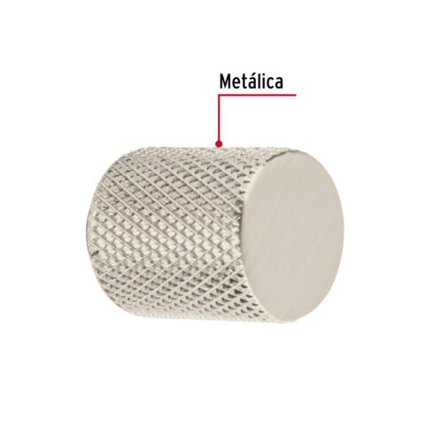 458251 45825 - Perilla metálica estilo "Cádiz", niquel satinado, HERMEX