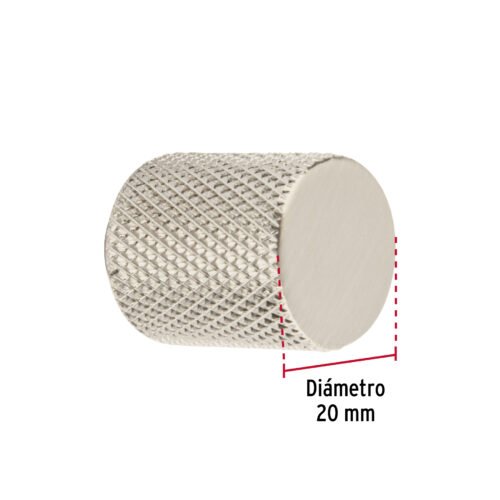 458252 45825 - Perilla metálica estilo "Cádiz", niquel satinado, HERMEX
