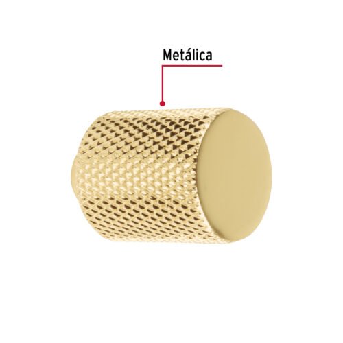 458261 45826 - Perilla metálica estilo "Cádiz", latón brillante, HERMEX