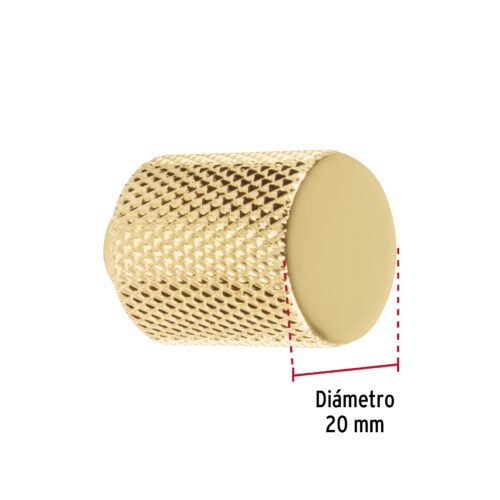 458262 45826 - Perilla metálica estilo "Cádiz", latón brillante, HERMEX