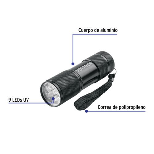 458531 45853 - Linterna LED con Luz ultravioleta, VOLTECK