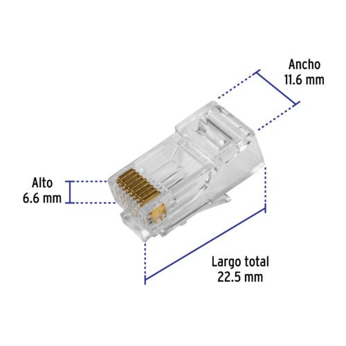 45857 - Plug RJ45 CAT5E, Bote con 100 piezas, VOLTECK