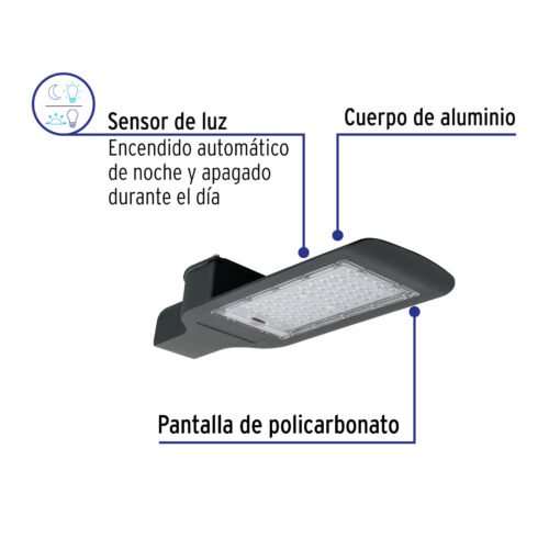 45862 - Luminario suburbano de LED 60 W con fotocelda, VOLTECK