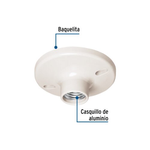 45883 - Portalámpara 4" de baquelita a granel, VOLTECK