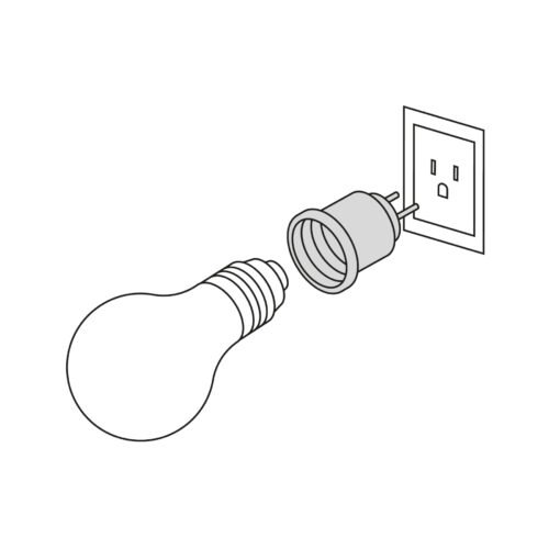 45884 - Portalámpara de baquelita, con adaptador a granel, VOLTECK