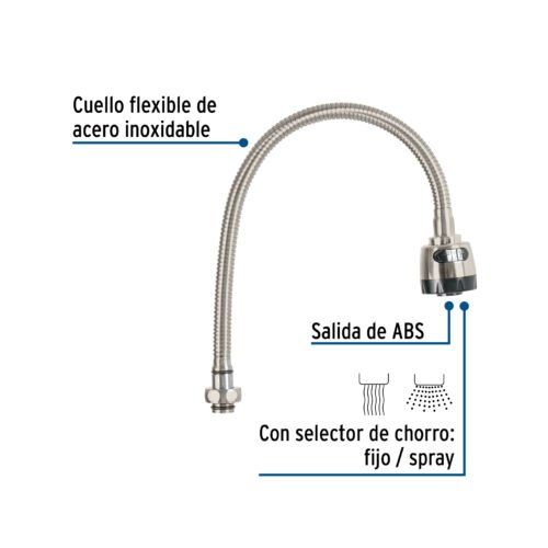 458851 45885 - Cuello flexible para mezcladora de fregadero, satín, AQUA
