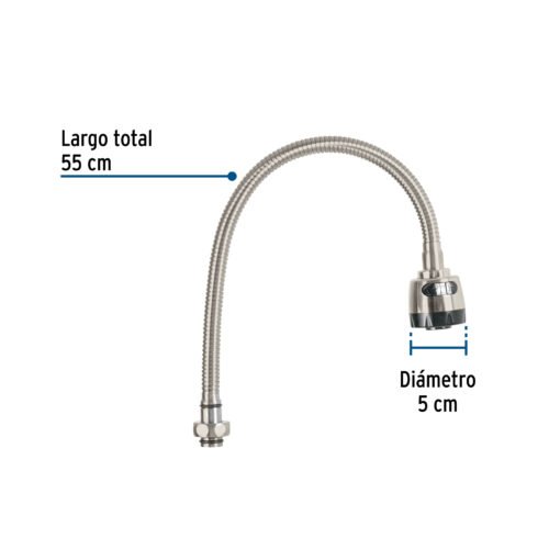 458852 45885 - Cuello flexible para mezcladora de fregadero, satín, AQUA