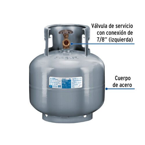 45889 - Cilindro portátil para gas LP, 6kg (13lb) Foset