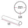 45893 - Tubo redondo para clóset, 1.8 m, acero cromado, HERMEX