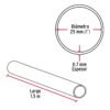 45894 - Tubo redondo para clóset,1.5 m, acero cromado, HERMEX