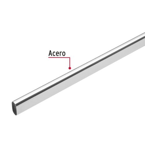 458971 45897 - Tubo ovalado para clóset, 2.4 m, acero cromado, HERMEX