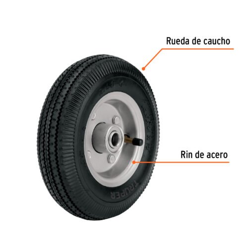 45903 - Rueda neumática 8" para eje central, Truper