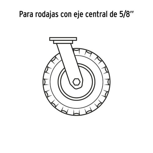 45904 - Rueda neumática 10" para eje central, Truper